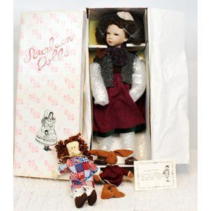 Delton Mackenzie Porcelain Doll 23'' 7077-5 Collector Brown Hair Rag Doll Bunny